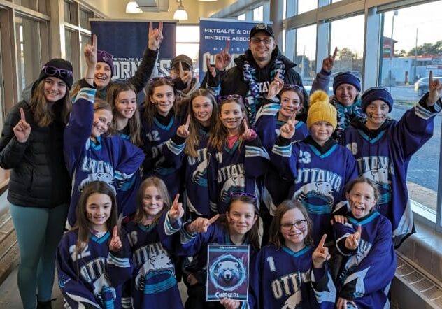 u12A-Bohemier win gold at the Metcalfe and District Ringette Association Tournament, 2023